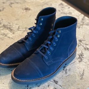 Thursday Captain boots blue suede size 8